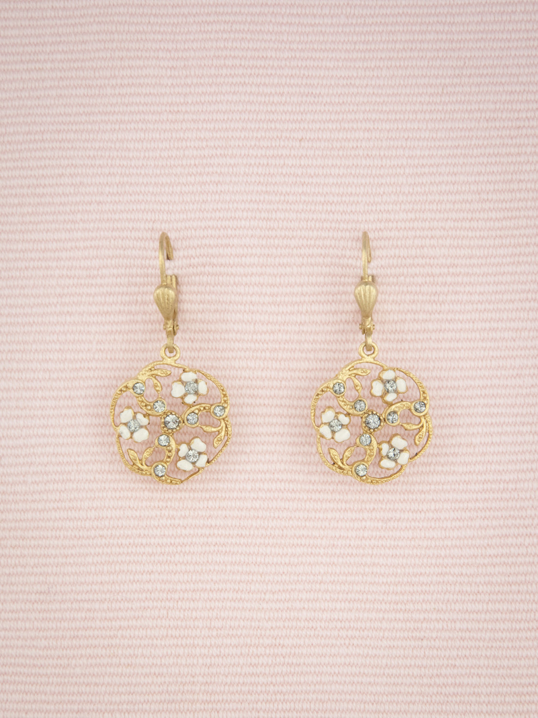 Round Floral Enamel Earrings