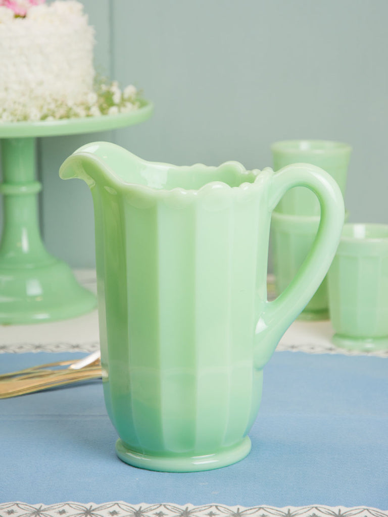 Emerald Shore Style Glass Carafe & Cups