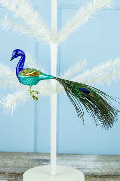 Glass Magnificent Peacock Ornament