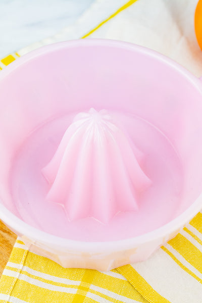Pink Milk Glass Citrus Juicer