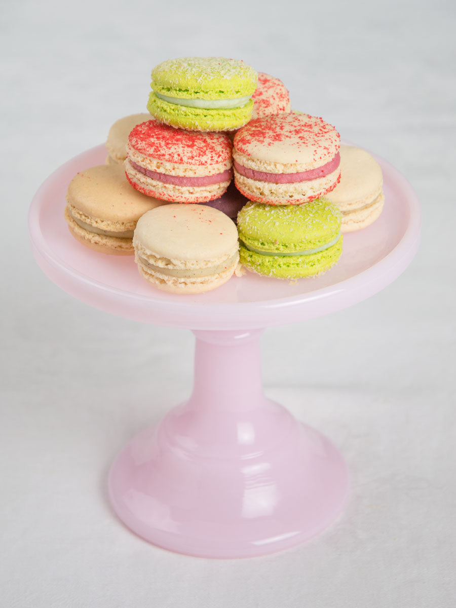 Pink Milk Glass Cake Stand - 6"