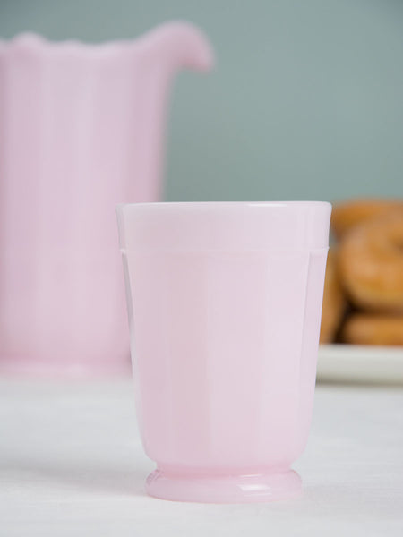 Pink Milk Glass Panel Tumbler