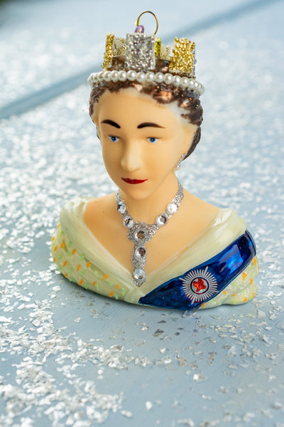 Queen Elizabeth II Glass Ornament