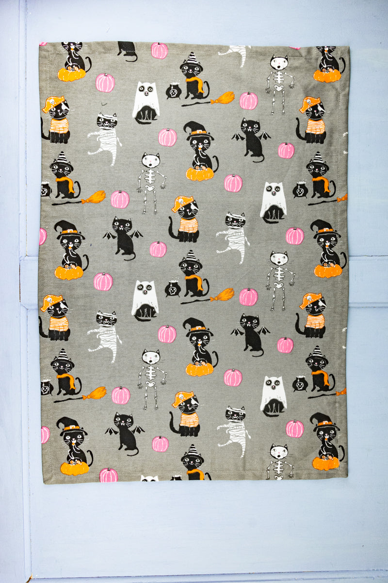 Spooky Kitty Halloween Dish Towels - Set of 3