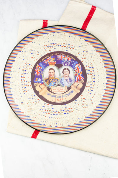 Vintage 1937 Coronation Round Charger Placemat