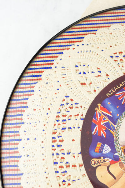 Vintage 1937 Coronation Round Charger Placemat