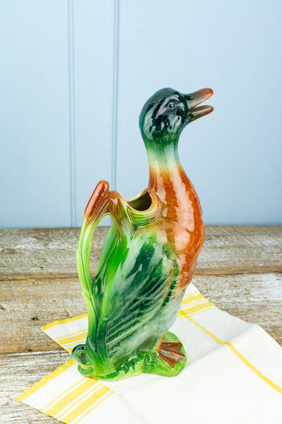 Vintage French St. Clément Duck Pitcher