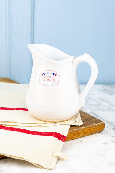 Vintage French Stoneware Cream Pitcher