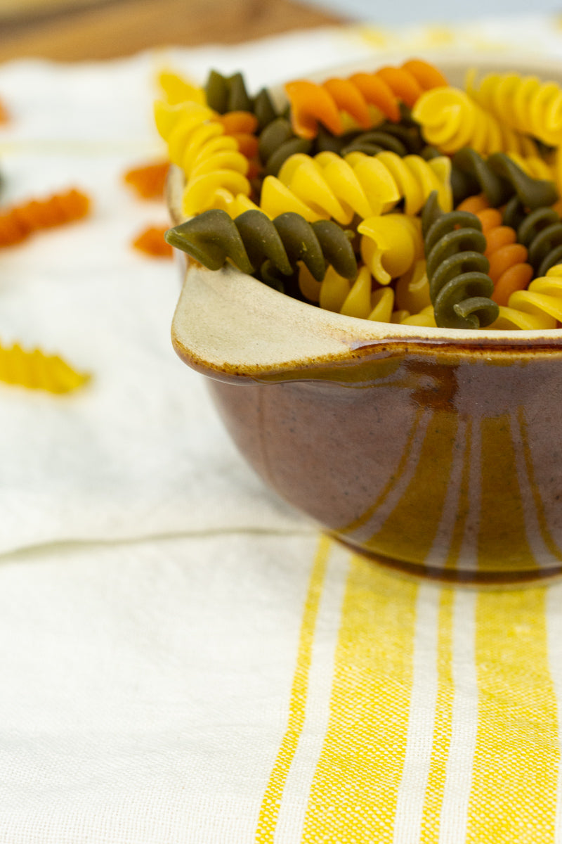 Vintage French Stoneware Small Bowl with Handles