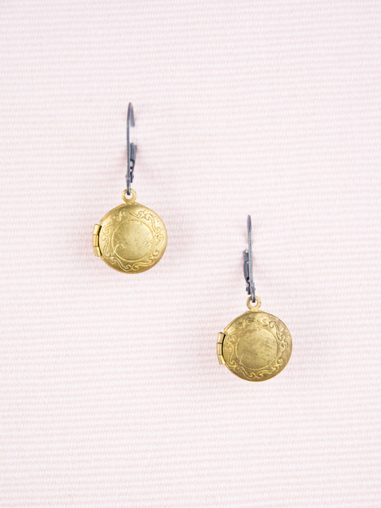 YVES SAINT LAURENT Vintage Gold Silver Split Heart Earrings 