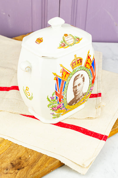 Vintage King George VI Coronation 1937 Tea Caddy