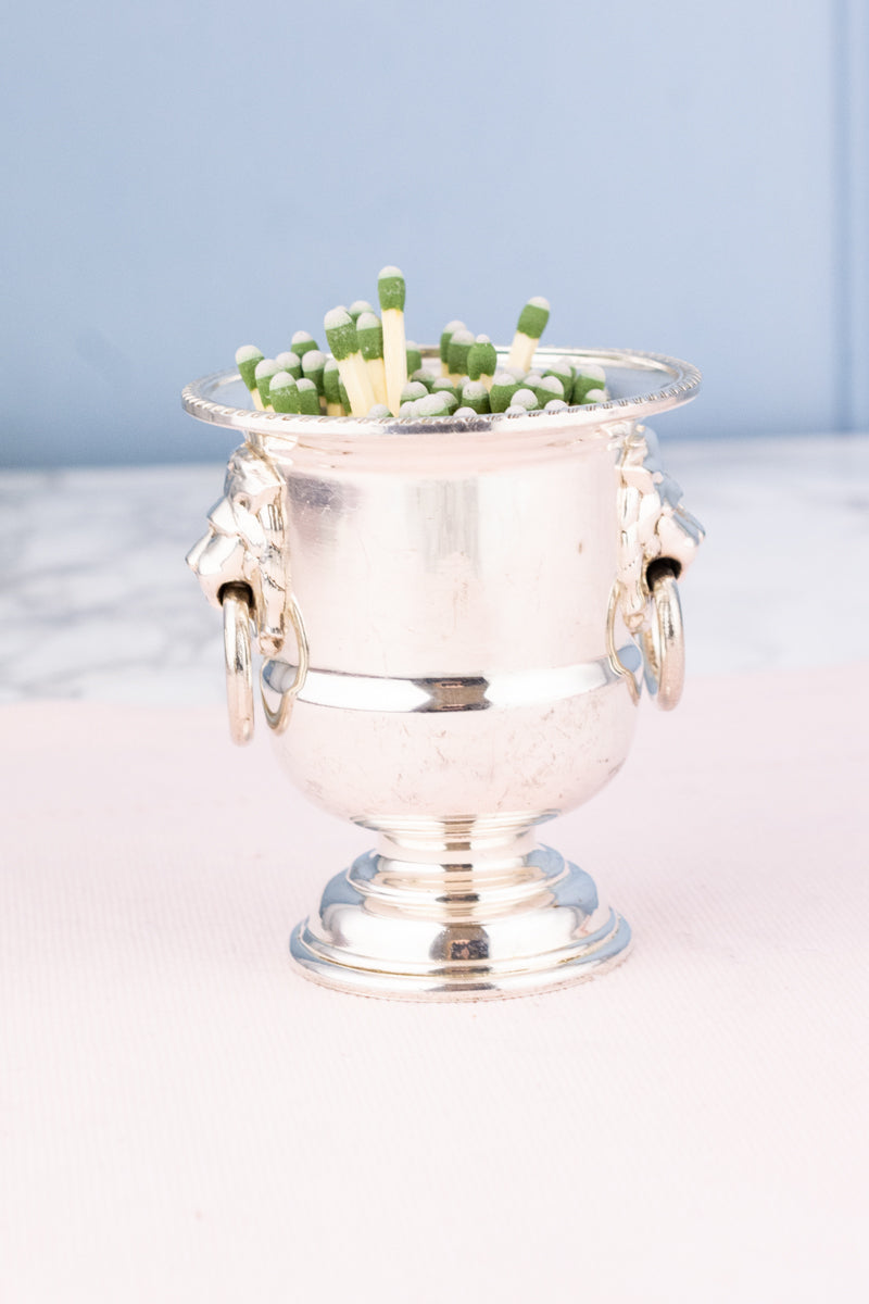 Vintage Silverplate Lion's Head Petite Bucket