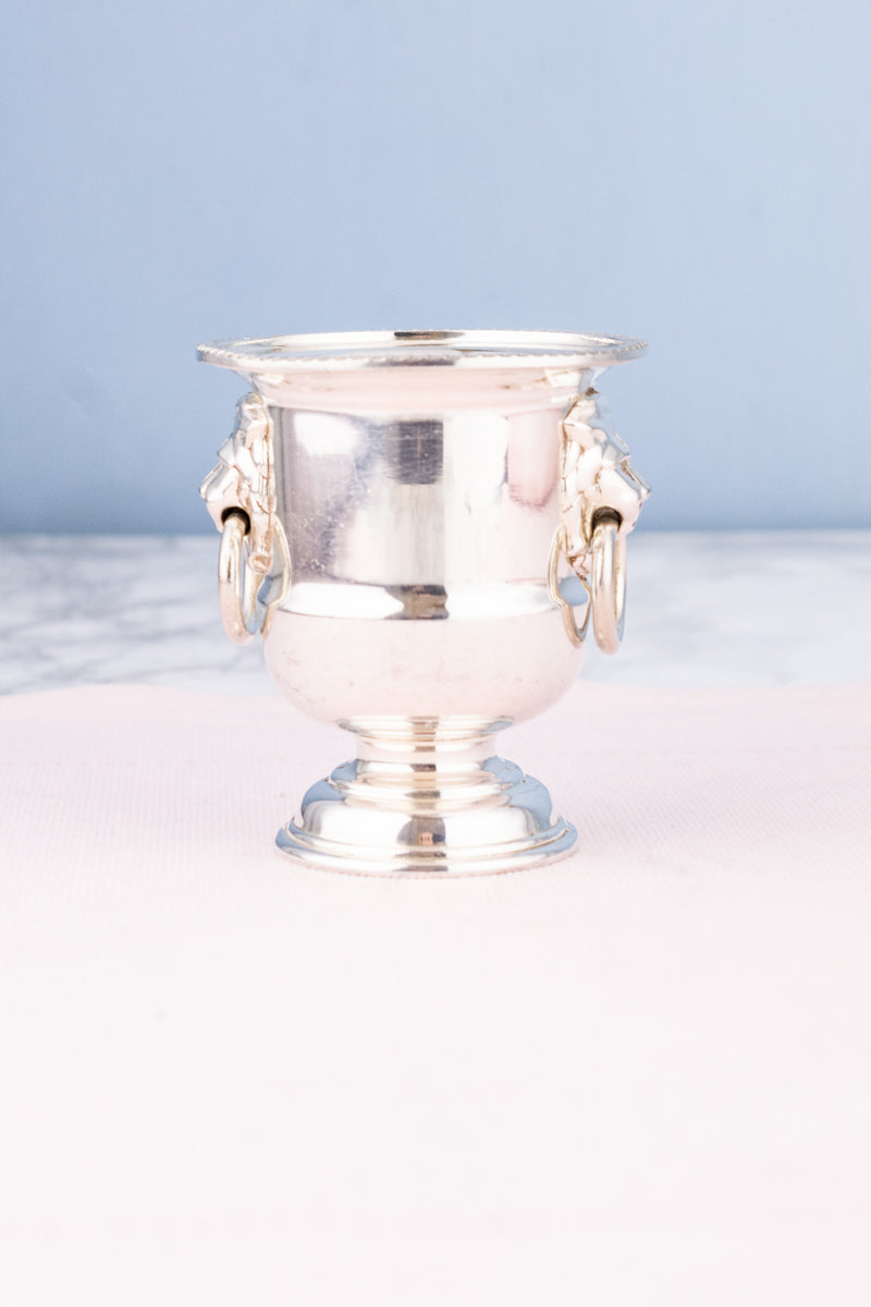 Vintage Silverplate Lion's Head Petite Bucket