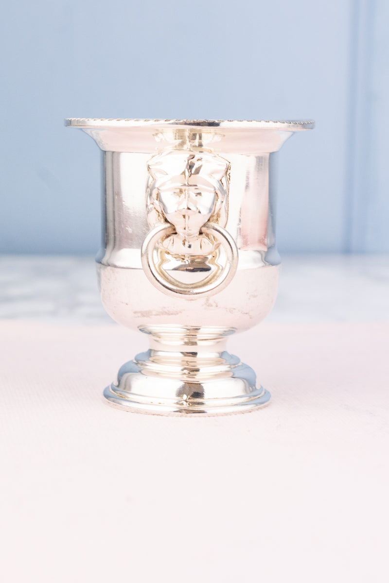 Vintage Silverplate Lion's Head Petite Bucket