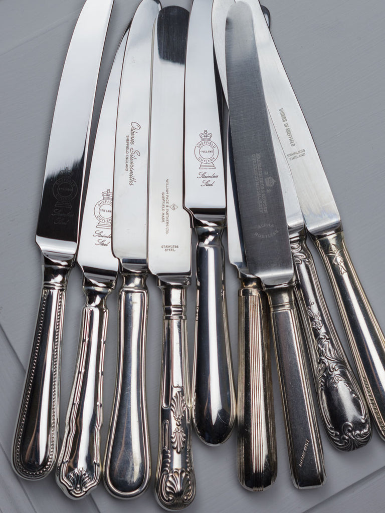 Vintage Paris Knife Set - 12 Silver Plated Dinner Knives in Original Box