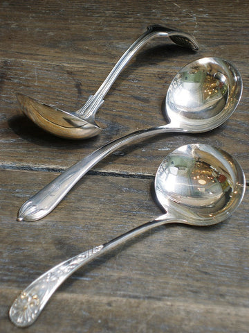 HÔTEL Vintage English Kitchen Spoons, Pure Silver